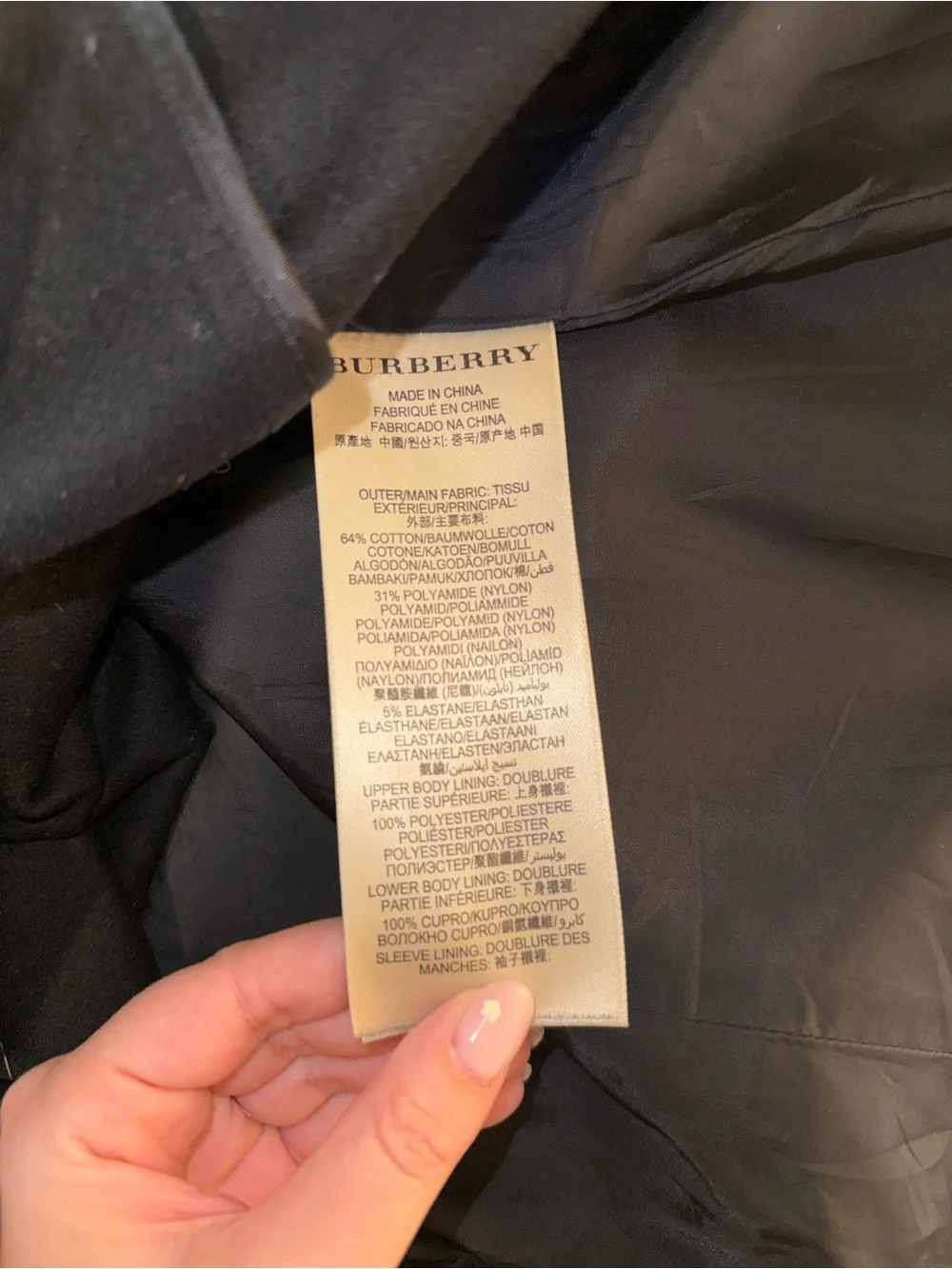 Burberry Black Trench Coat with Signature Check Cuffs - Picture 5 of 10